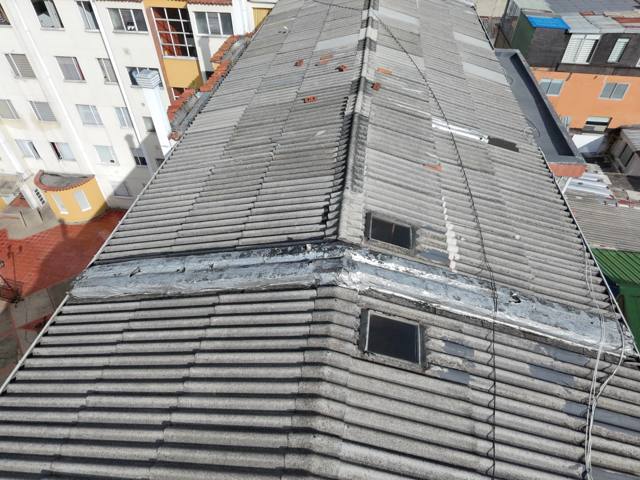 Detalle de cumbrera y claraboya