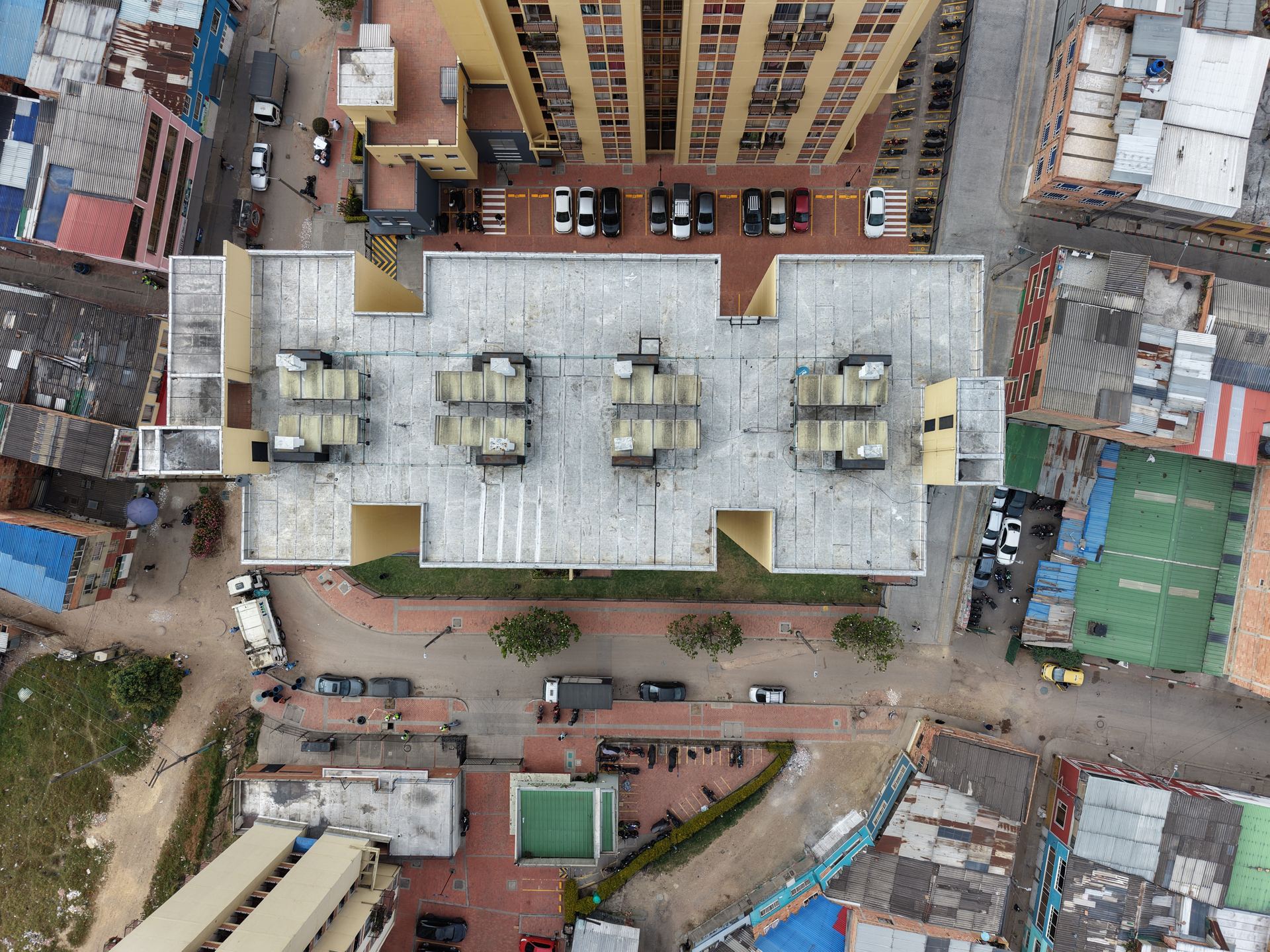 Vista cenital de la cubierta de la Torre 1